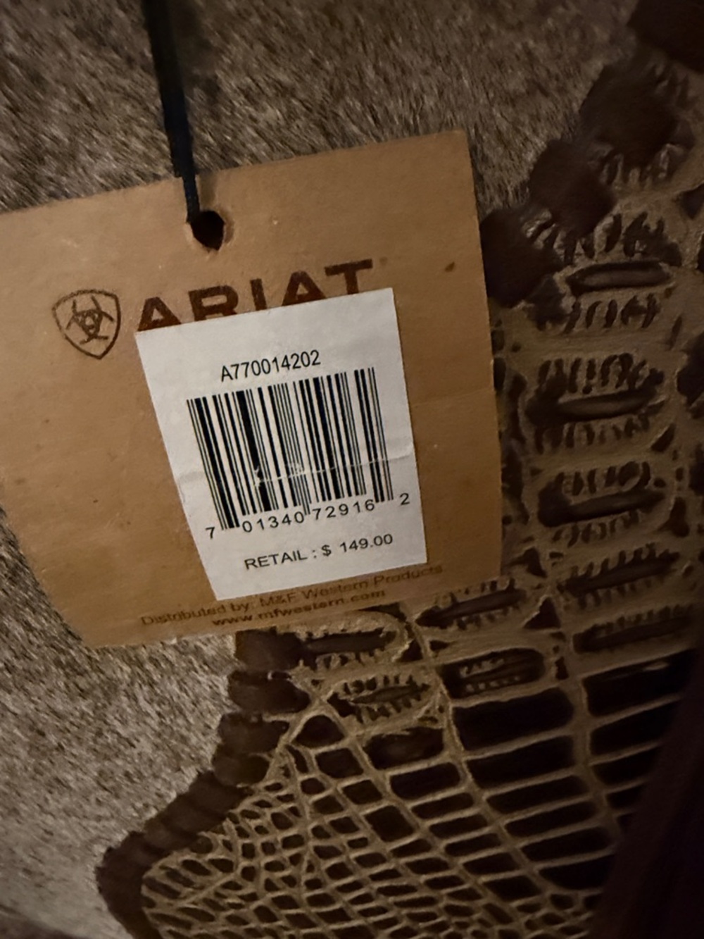 Ariat Brown Fringe Western Tote with Cowhide Accent - Picture 2 of 6